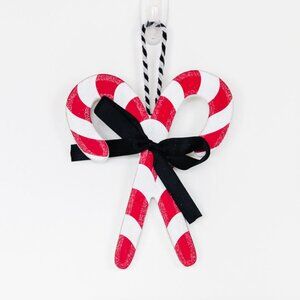 Set/4 Wooden Candy Cane Ornament